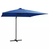 Gembinis skėtis su LED ir plieniniu stulpu, mėlynas, 250x250cm