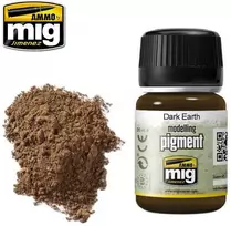 AMMO by MIG Jimenez AMMO MIG pigmentas Dark Earth 35 ml – žemės efektams, maketams