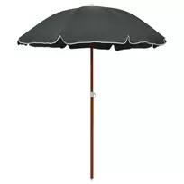 Sodo skėtis nuo saulės su plieniniu stulpu, antracito, 180cm