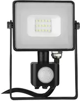 10W LED prožektorius V-TAC, 4000K (natūraliai balta), su judesio davikliu, juodu korpusu, SAMSUNG LED chip