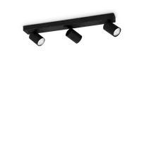 Lubinis šviestuvas Ideal Lux Ceiling lamp with 3 lights RUDY, GU10, juodas