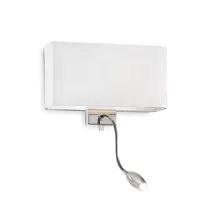 Sieninis šviestuvas Ideal Lux 1W wall lamp with 2 lights HOTEL, 3000K, baltas