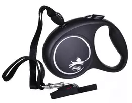 Flexi Black Design M pavadėlis šunims iki 20kg virvinis 5m juodos spalvos
