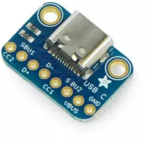 Modulis su C tipo USB lizdu, jungtis maketavimo plokštei, Adafruit 4090