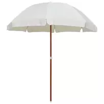 Sodo skėtis nuo saulės su plieniniu stulpu, smėlio, 240cm