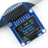 Dviejų spalvų grafinis OLED ekranas 0.96' (A) 128x64px SPI/I2C, kampinės jungtys, Waveshare 9085