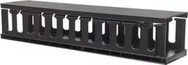 Techly 108316 Kabelių laikiklis 2U 19" stelažų spintelėms su dangteliu, juodas_