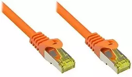 Good Connections Geros jungtys RJ45 Komutacinis kabelis su Cat.7 RohCable ir Rastnasenschutz (RNS), S/FTP, PiMF, be halogenų, 600MHz, OFC, oranžinis, 0,5m, Geros jungtys (8070R- 005O)