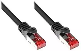 Good Connections Geri ryšiai RNS Komutacinis kabelis su Rastnasenschutz, kat. 6, S/FTP, PiMF, PVC, 250MHz, juodas, 1m, geros jungtys (8060- 010S)
