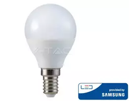 4.5W LED lemputė V-TAC, P45, E14, termoplastikas, A++, 3000K (šiltai balta), SAMSUNG LED chip
