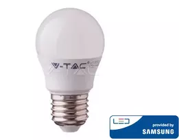 4.5W LED lemputė V-TAC, G45, E27, termoplastikas, A++, 4000K (natūraliai balta), SAMSUNG LED chip