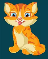 Wizardi Tapybos pagal skaičius rinkinys: Kitten 16.5x13 cm MINI002