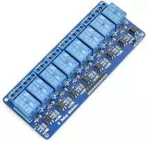 Oem Optoizoliacijos relės modulis, 8 kanalai - 10A/250VAC kontaktai - 12V ritė - mėlyna