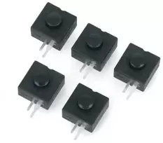 Oem Jungiklis su fiksacija ON-OFF PB-12A, apvalus 30V/1A - juodas - 5 vnt