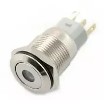 Oem Monostabilus ON-OFF jungiklis - PBW-16BPD - 2A/250V - plokščias raudonas taškinis apšvietimas