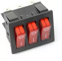 Oem Rocker jungiklis, trigubas RS203-6C3R - 250V/16A - raudonas