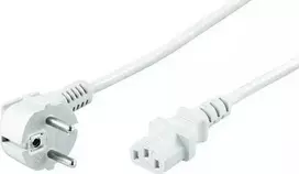 Goobay tipas F, CEE 7/7 - C13 maitinimo laidas su kampiniu kištuku, 3 m, baltas