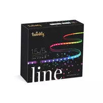 Twinkly Line išmanioji LED juostelė su RGB LED, 1,5 metro, juodas laidas, daugiaspalvė
