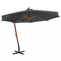 Kabantis sodo skėtis su stulpu, antracito, 3,5x2,9m, eglė