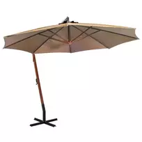 Kabantis sodo skėtis su stulpu, taupe, 3,5x2,9m, eglės masyvas