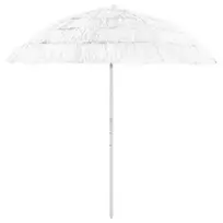 Paplūdimio skėtis, baltos spalvos, 240cm, havajietiško dizaino