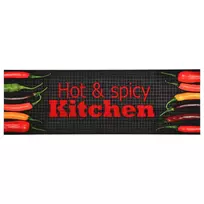 Virtuvės kilimas, 60x300cm, plaunamas, su užrašu Hot & Spicy