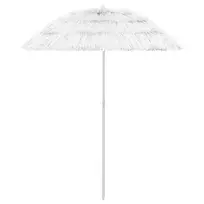 Paplūdimio skėtis, baltos spalvos, 180cm, havajietiško dizaino