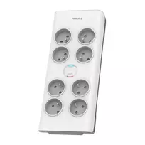 „Philips“ viršįtampių apsauga, 8 lizdai, 2 m, balta, 16a, spn7080wa/60