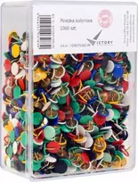 Victory Office Product VICTORY OFFICE PINS SPALVŲ MIŠINIS 1000 VNT. PLASTIKINIS TAKAS