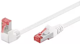 Goobay CAT 6 pataisinis kabelis 1x 90° kampu, S/FTP (PiMF), baltas, 3m