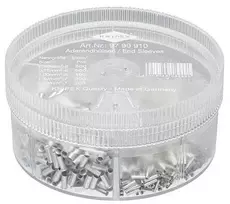 PIECES KNIPEX asortimento dėžutė 97 99 910 su neizoliuotomis antgaliais, kabelio įvorė (skaidri, 1900 vnt.)