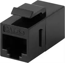 DELTACO Jungtis, skirta montuoti ant rakto, UTP (neekranuota) Cat5e, ho-ho, juodas / 396-8