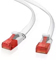 „helos“ jungiamasis kabelis „Cat 6 Ultraflach U/UTP RJ45“ baltas 7,5m AWG32