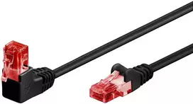 Goobay Trumpas kabelis LAN patchcord CAT 6 U/UTP 1x90 JUODA 0,25 m