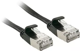 Tinklo Kabelis - LINDY Cat.6A U/FTP Plokščias Tinklo Kabelis, RJ45, M/M, 500MHz, 32AWG, 10 m, Juodas