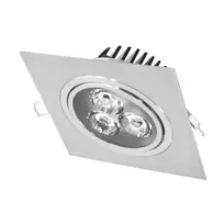 Įmontuojamas kvadratinis metalinis LED šviestuvas "LENS" 3W