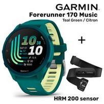 GARMIN Forerunner 170 Music, Teal Green/Citron + HRM 200 Sensor sportinis laikrodis 010-03920-12 / 010-13388-00