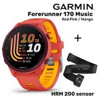 GARMIN Forerunner 170 Music, Red Pink/Mango + HRM 200 Sensor sportinis laikrodis 010-03920-13 / 010-13388-00