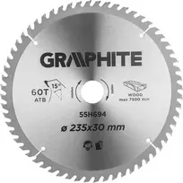 Graphite Diskinio pjūklo diskas, Widia, 235 x 30 mm, 60 dantų