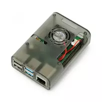Oem Raspberry Pi 4B korpusas su ventiliatoriumi - pilka