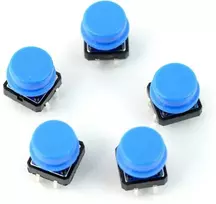 Oem Taktinis mygtukas 12x12mm su dangteliu - mėlynas - 5 vnt