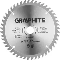 Graphite Diskinio pjūklo diskas, įleidžiamasis pjūklas, Widia, 165 x 1,4 x 2,0 x 20 mm, 48 dantys
