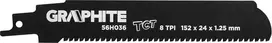 Graphite Bajonet Blades (Burių pjūklų geležtės, HM, 152 x 24 x 1,25 mm, 8TPI)