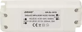 Orno Maitinimo šaltinis LED maitinimo šaltinis 12 VDC 30 W, IP20