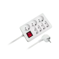 REBEL elektros tinklo ilgintuvas su jungikliu 7 lizdai 3m - 1.5mm