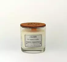 Salamina Kvapni,rankų darbo, sojų vaško žvakė 65 g. Baltas CHRISTMAS