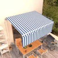 Automatiniu būdu ištraukiama markizė, mėlyna ir balta, 4,5x3m