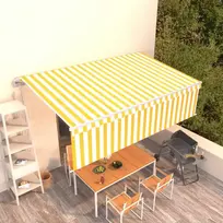Automatiniu būdu ištraukiama markizė, geltona ir balta, 5x3m