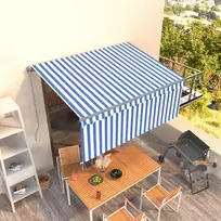 Rankiniu būdu ištraukiama markizė, mėlyna ir balta, 3x2,5m