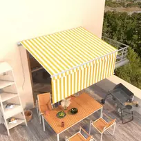 Rankiniu būdu ištraukiama markizė, geltona ir balta, 3x2,5m